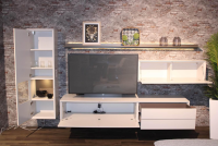 Rietberger Möbelwerke - Wohnwand Lotus Lack Brilliantgrau Weiß - 8