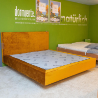 Dormiente - Polsterbett Clia 2 Basisbezug Stoff Max Cotton Natur 061 Dekobezug Glenville Honey F1872 36 Gelb Orange Füße Buche Geölt Ohne Matratze Ohne Lattenrost - 6