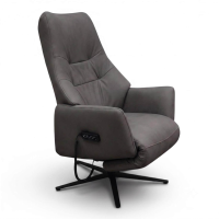 himolla - Sessel 7948 S Lounger M Leder 27 Leonessa Arctic Grau Sternfuß Metall Anthrazit Mit Motorischer Verstellung - 3