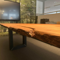 Riva1920 - Esstisch Auckland Platte Holz Kauri Oberfläche Geschliffen Gestell Natureisen Geölt Schwarz - 8