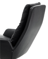 COR - Drehsessel Cordia Rücken Hoch Leder Semi 286 Schwarz Gestell Aluminium Poliert Mit Kippmechanik Und Hocker - 6