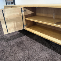 Janua - Sideboard SC21 Eiche Natur Geölt Mit Ästen Füße Y Gestell H23 RAL9005 Tiefschwarz Schwarz - 9