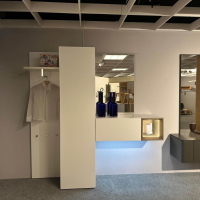 Hülsta - Garderobe Tetrim Lack Reinweiss Rahmen Silberfarbig - 5