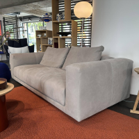 COR - Sofa Moss Leder Puro 684 Grigio Grau Füße Metall Verchromt Inklusive Filzgleiter - 3