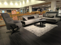 himolla - Polstergruppe Signa Leder Leonessa Artic 27 Grau Braun Füße Metall Schwarz - 7