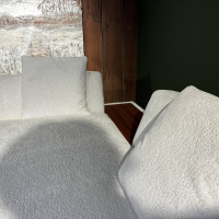 Minotti - Sofalandschaft Supermoon Stoff Teddy 01 Gesso Beige Creme Rahmen Bronze Glänzend Lackiert - 11