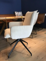 Haas - Essgruppe 3 Stühle Und Eckbank Mason Leder Rawhide Cognac Braun Und Stoff Lisboa 5 Beige Gestell Schwarz, inkl. Tisch - 10