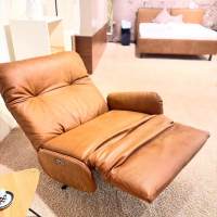 Contur - Loungesessel Lovere Naturleder Nevada Whiskey Braun Sternfuß Metall Schwarz Beschichtet - 2