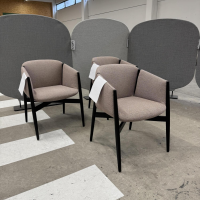 COR - 3er Set Stuhl Kagu 661 Stoff Rohi Onda Shrimp Grau Rosa Gestell Esche Massiv Dunkel Lackiert - 7