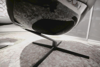 Giorgetti - Ruhesessel Auckland Mit Hocker Auckland Leder 13X606 Kreuzfuß Schwarzmatt - 2