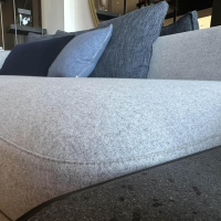 Poliform - Sofa Saint Germain Stoff Loro Piana Tiepolo Light Marnego Grau Füße Schwarz ohne Kissen - 6