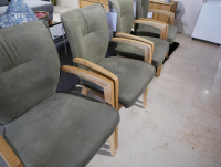 Natura - 4er-Set Armlehn-Stuhl Wilshere Stoff Microfaser Texel Grün Eiche Massiv Geölt - 3