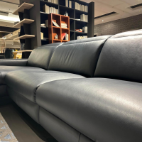 WK Wohnen - Ecksofa WK 660 Venosa LC 300 Leder Montana Night Schwarz Füße Black 01 Inklusive Kissen - 14