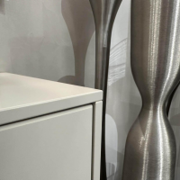 Rietberger Möbelwerke - Sideboard Deviso Lack Seidengrau Inklusive Wandspiegel Eckig Mit Beleuchtung - 8