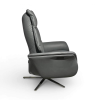 himolla - Sessel 7454 Easy-Swing Leder Longlife Aqua Grau Blau Sternfuß Metall Edelstahl Inkl. 2-Motorig Aufstehhilfe Und Massagefunktion - 6