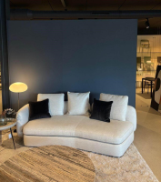 Poliform - Sofa Saint-Germain Stoff Chios 1 Bianco Weiß Füße Nickel Braun Matt Inkl. 3 Rückenkissen - 2