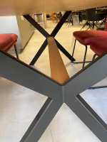Schösswender - Essgruppe Memphis Kunstleder Season Rot Gestell Metall Schwarz Platte Wildeiche Furniert - 5