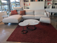 Jori - Ecksofa Eden Stoff Thuile C0002 Grau Creme Fuße Metall Bronze Schwarz Pulverbeschichtet Inklusive Hocker Und 3 Kissen - 11