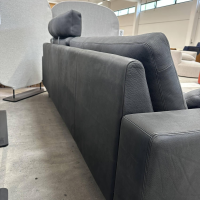 COR - Sofa Conseta Leder 423 Schwarz Gestell Metallkufen Schwarz Pulverbeschichtet Inklusive Kissen - 4