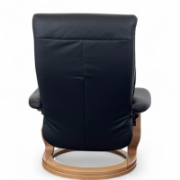 himolla - Sessel 7037 Zero Stress Echtleder Longlife Black Schwarz Gestell Buche Inklusive Hocker - 2