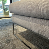 COR - Ecksofa Mell Lounge 48213 Stoff 10064 Chalk Grau Metallgestell Verchromt Inklusive Kissen - 7