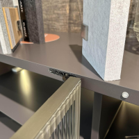Ligne Roset - Vitrine Canaletto Front Klarglas Korpus Lack Bleigrau Inklusive LED Beleuchtung - 7