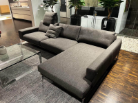 Bielefelder Werkstätten - Ecksofa Spirit 10923 Stoff Joelle B Schlamm Grau Füße Chrom Glänzend - 6