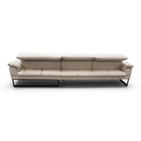 JOOP! - Ecksofa 8153 Studio Rohleder Stoff Q2 Uni Natur Beige Füße Metall Schwarz Mit Manueller Verstellung - 3