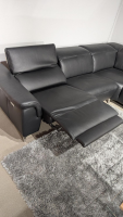 Candy - Ecksofa Sacramento Dickleder Torero Nero Schwarz Gestell Metall Füße Metall Chrom - 7