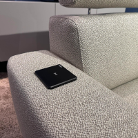 SEDDA - Ecksofa Diva Stoff Liverpool Natur 16 Beige Fuß Aluminium Schwarz Matt Mit Wärmesystem - 7