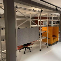 Vitra - Bürosystem Comma Shelf und Horizontal Beam Melamin Soft Light Screen Vlies Kieselgrau - 7