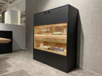 Venjakob - Highboard Lumea 7264 3893 Lack Anthrazit Matt Absetzung Eiche Gehackt Gebürstet Mit Beleuchtung - 7