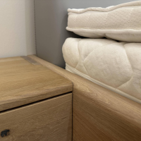 Team 7 - Bett Nox Wildeiche Weißöl Kopfteil Leder 71667 Hellgrau Inklusive Nachkästchen Und Matratzen - 8