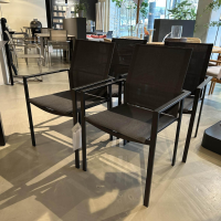 Barlow Tyrie - 4er-Set Stapelstuhl Mercury Bespannung Sunbrella Sling Charcoal Schwarz Gestell Edelstahl Graphite Carbon Schwarz - 5