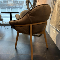 Freifrau - 3er-Set Armlehnstuhl Marie Leder Braun Gestell Holz Eiche - 2