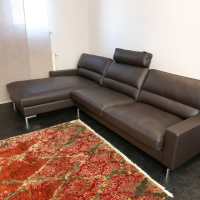 Erpo - Ecksofa Esparo 400 Leder J 42.090 Braun Schwarz Fußstütze Leder J 42.090 - 4