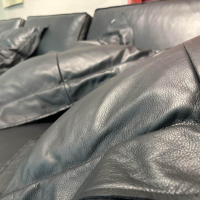 Tommy M - Ecksofa Al Jazar Leder Cuba Black Schwarz mit Kissen - 3