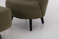 Werther - Sessel Salon Stoff U3334J Grün Füße Holz Schwarz Inklusive Hocker Mit Drehteller Schwarz - 6