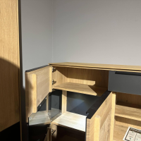 Mondo - Highboard Natur Talvera Asteiche Massiv Gebürstet Bianco Akzent Anthrazit Satiniert - 6