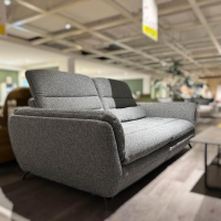 Poco - Sofa Mega Liv'in Stresa Stoff Jazz 45 Grey Grau Füße Metall Schwarz Matt Inklusive Kissen Und Kopfteilverstellung - 5