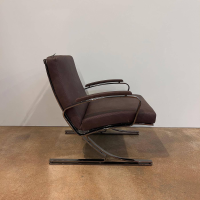 Walter Knoll - Sessel Berlin Chair Leder Vintage 65 1412 Chestnut Braun Gestell Schwarz Chrom Mit Kunststoffgleitern - 6