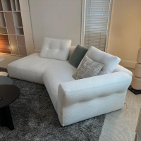 Cassina - Sofa Sengu Bold 565 A2 Stoff L Look Bianco Beige Weiß Mit Halbinsel Links Und Rückenkissen - 2