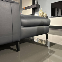 WK Wohnen - Ecksofa WK 660 Venosa LC 300 Leder Montana Night Schwarz Füße Black 01 Inklusive Kissen - 4