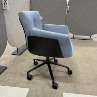 COR - Stuhl Alvo 825 Stoff Tonica 713 Blau Grau 110 Schale Kunststoff Schwarz Gestell Schwarz Pulverbeschichtet Mit Rollen - 4