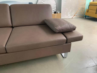 Brühl - Ecksofa Alba System M Leder Pearl 85 Schlammgrau - 8