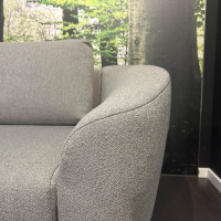 Signet - Schlafsofa Kyoto-4 Stoff F Tessin Samtgrau Füße Buche Schwarz - 2