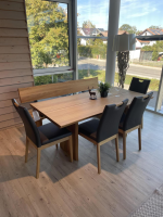 Schösswender - Essgruppe Oviedo Wildeiche Massiv Geölt Echtleder Laguna Soft Braun - 4