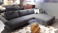 Koinor - Ecksofa Omega 6 Stoff 20 Q2 Loop ro82 Grau Winkelfuß Aluminium Matt Satiniert - 2