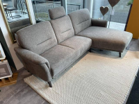 Gruber - Ecksofa Genua Stoff Catania 7 Mode Grau Füße Massivholz Gebeizt Mit Klappbarer Armlehne Und Sitztiefenverstellung - 5
