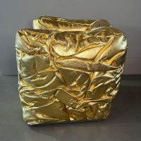 Edra - Sessel Sponge Metallisiertes Leder PLX Gold - 6